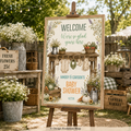 Vintage Locally Grown Baby Shower Welcome Sign |  Editable Template
