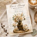 Love is Brewing Vintage Bridal Shower Invitation |  Editable Template