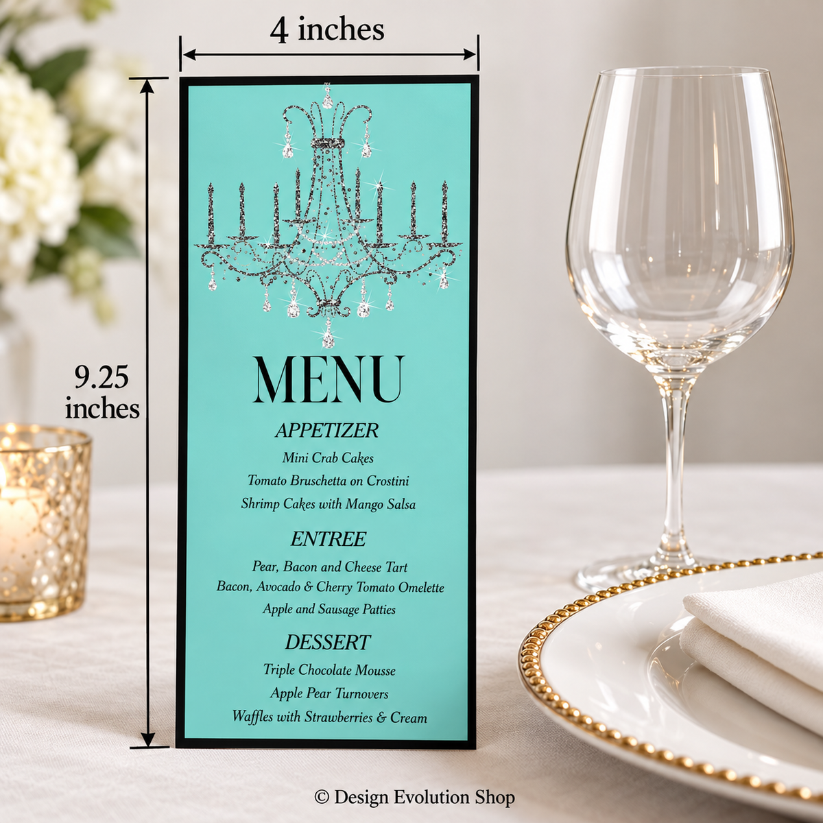 Breakfast at Tiffany’s Bridal Shower Menu Editable Template