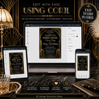 Roaring 20s Murder Mystery Invitation |  Editable Template
