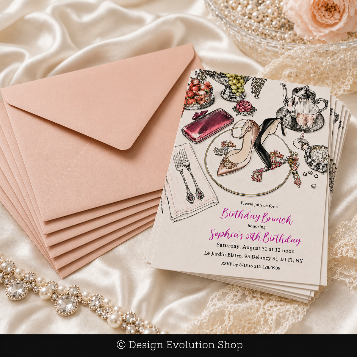 Shoe Platter Jewelry Fashion Invitation |  Editable Template