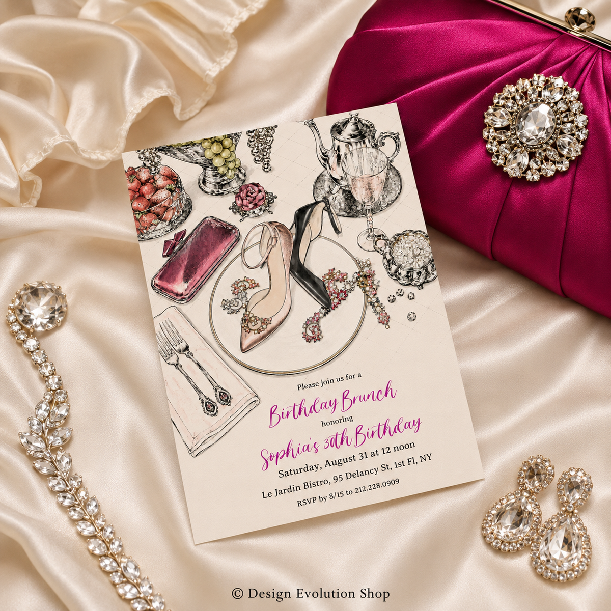 Shoe Platter Jewelry Fashion Invitation |  Editable Template