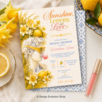 La Dolce Vita Sunshine Lemons and Love Bridal Shower Invitation |  Editable Template