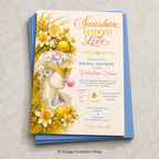 La Dolce Vita Sunshine Lemons and Love Bridal Shower Invitation |  Editable Template