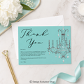 Elegant Tiffany Blue Chandelier Thank You Card Editable Template
