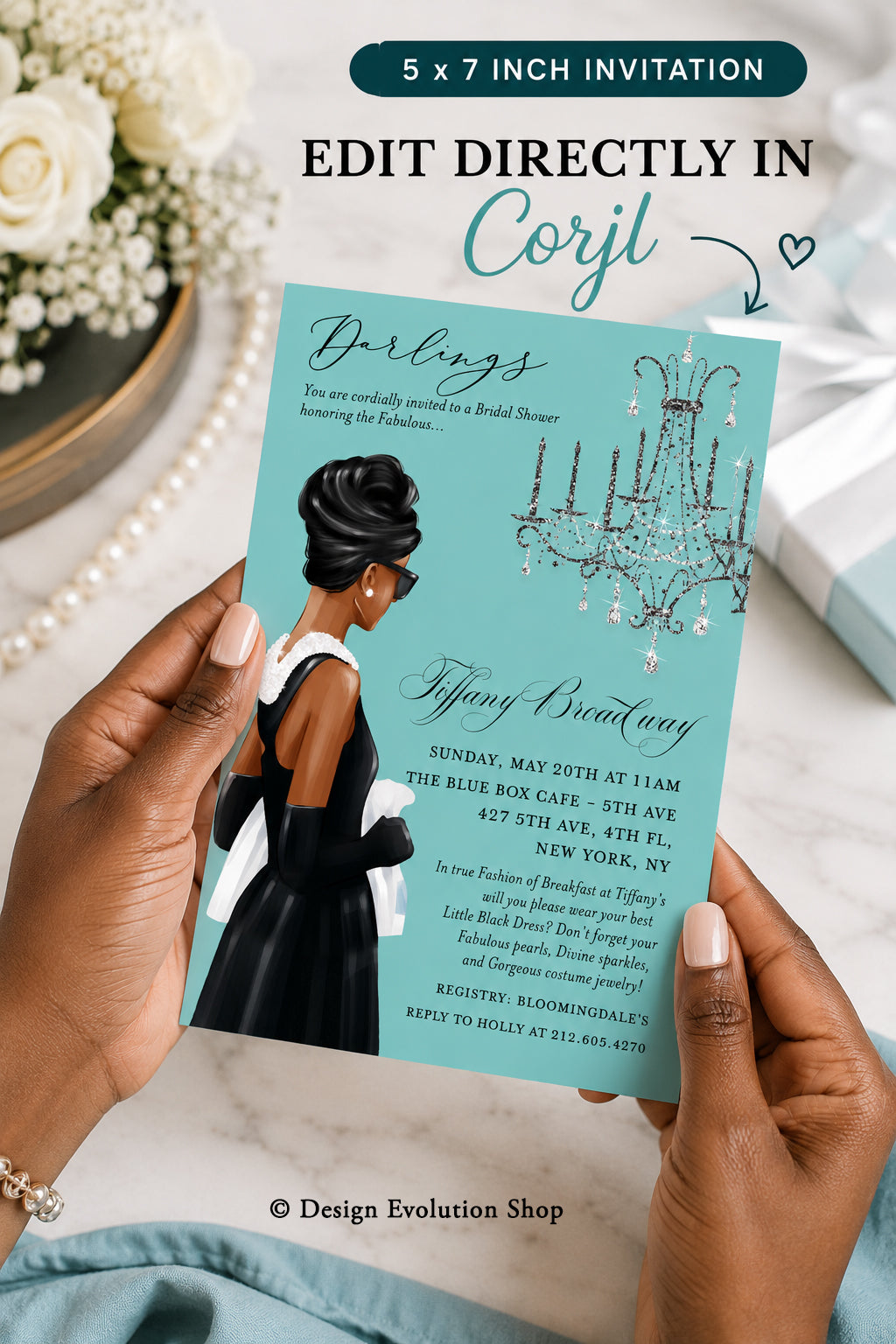 Breakfast at Tiffany’s Bridal Shower Invitation Editable Template