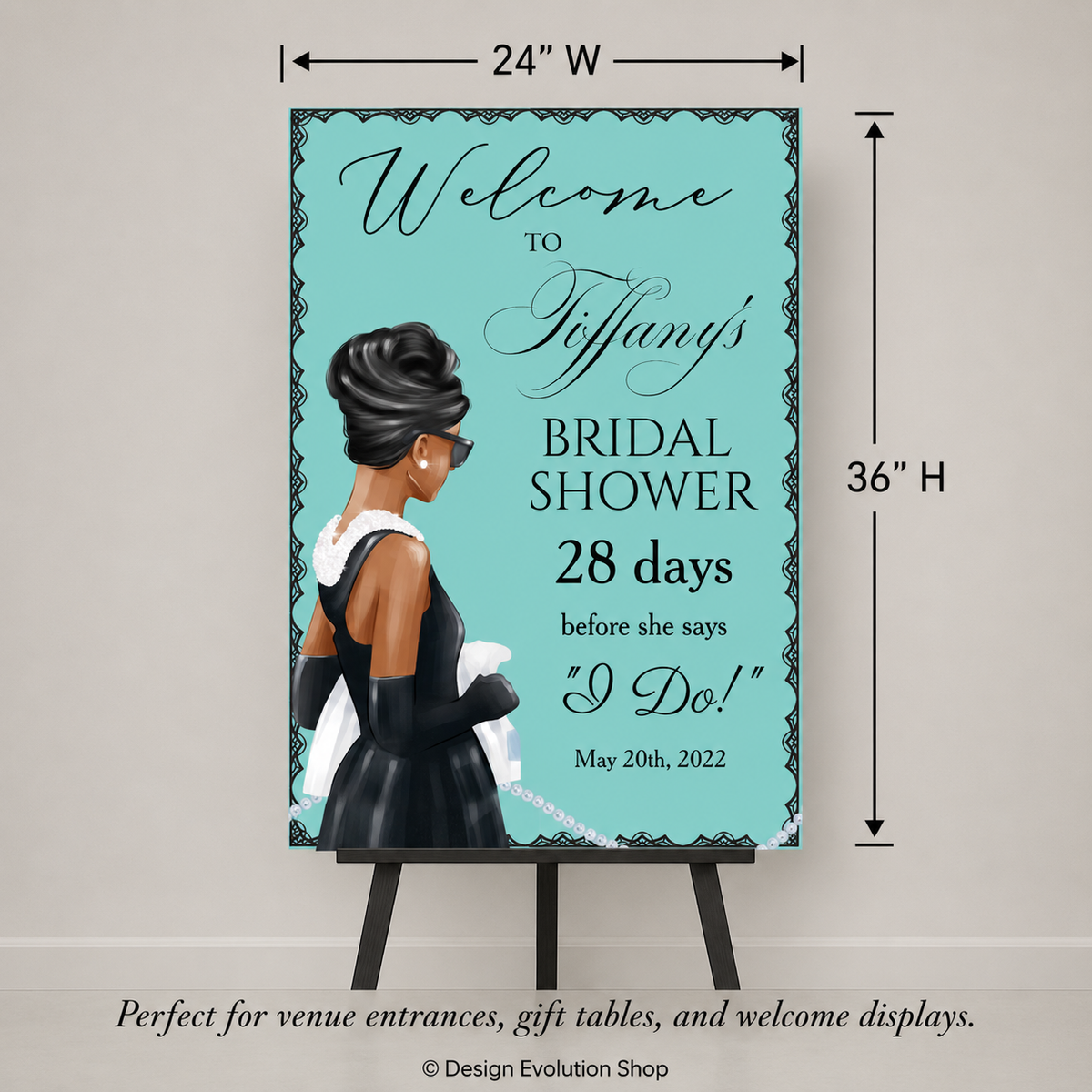 Breakfast at Tiffany’s Bridal Shower Welcome Sign | Editable Template