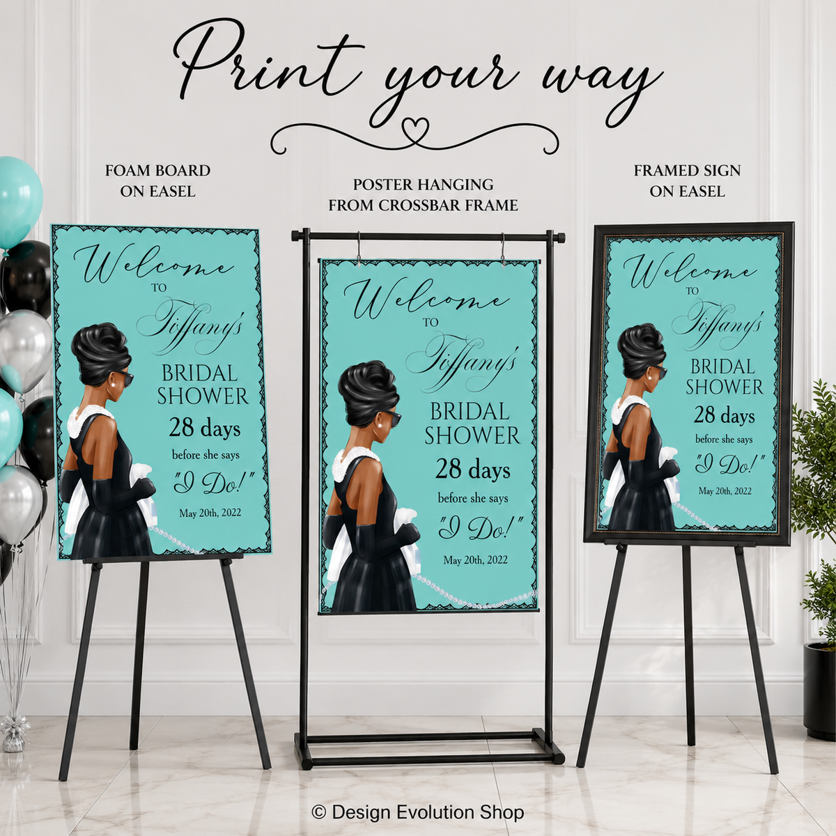 Breakfast at Tiffany’s Bridal Shower Welcome Sign | Editable Template