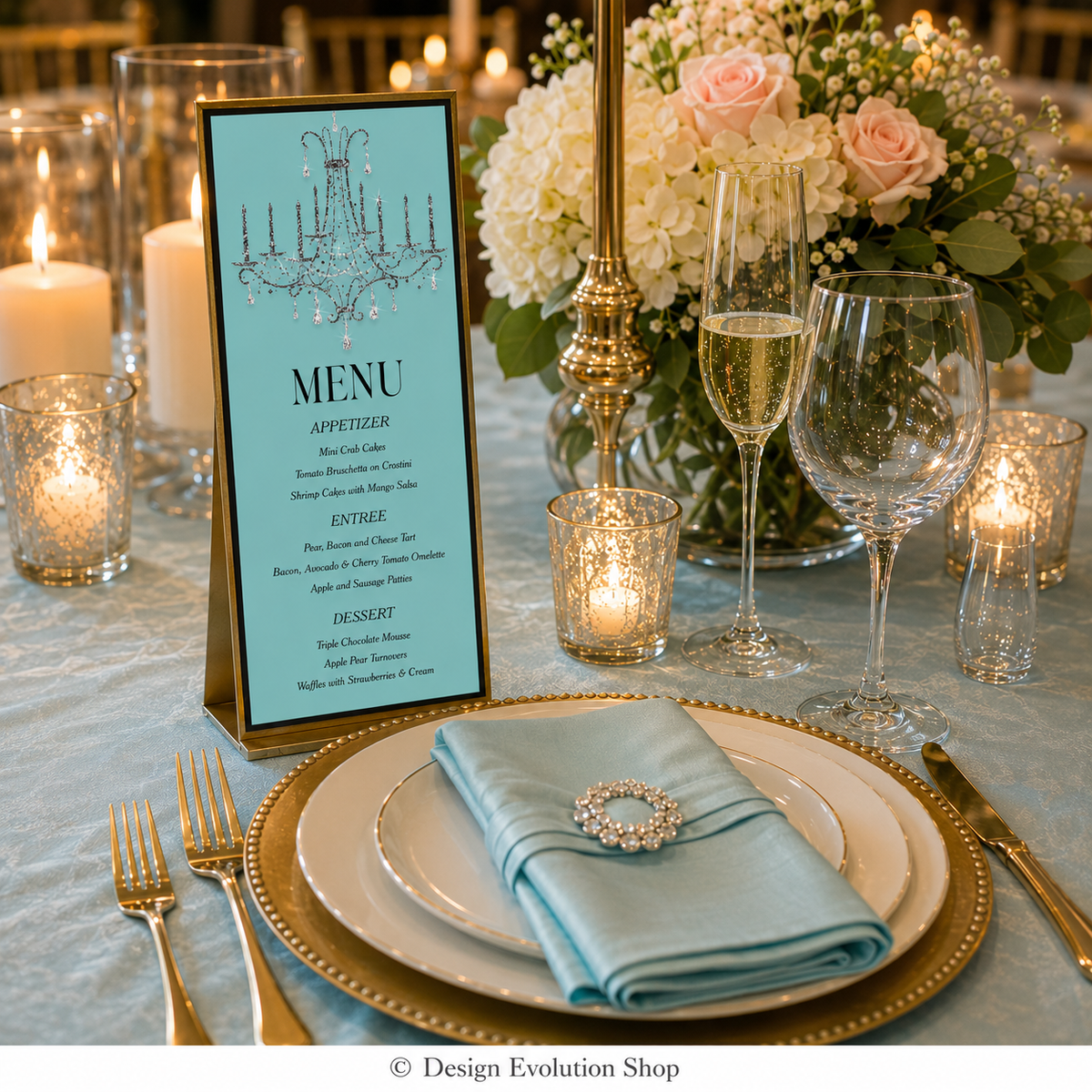 Breakfast at Tiffany’s Bridal Shower Menu Editable Template