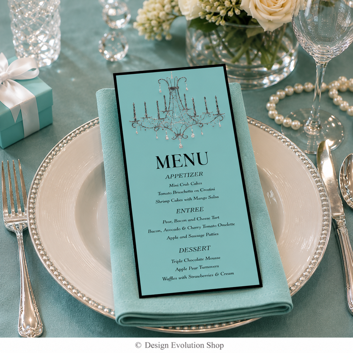 Breakfast at Tiffany’s Bridal Shower Menu Editable Template