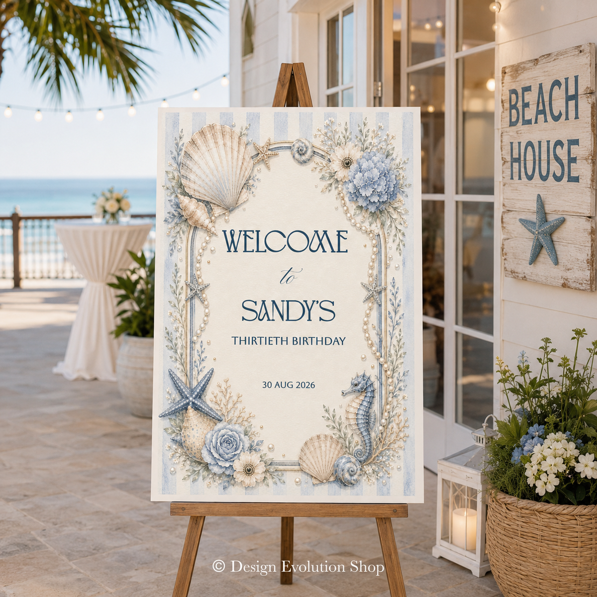 Let's Toast on the Coast Beach Welcome Sign Editable Template | 24 x 36 Editable Sign