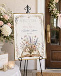 Floral Book Themed Bridal Shower Welcome Sign Editable Template | 24 x 36 Editable Sign